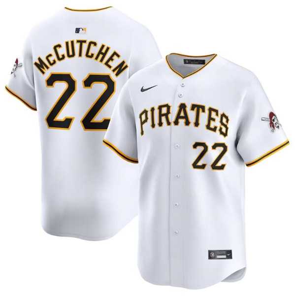 Mens Pittsburgh Pirates #22 Andrew McCutchen White Home Limited Baseball Stitched Jersey Dzhi->pittsburgh pirates->MLB Jersey